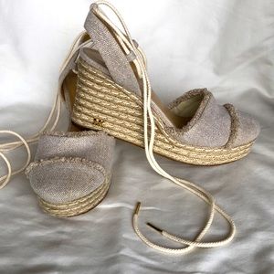 Michael Kors lace up wedge, size 8.5